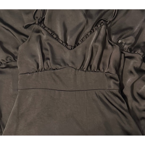 Nine West Black Empire Strappy Fit and Flare Midi‎ Dress Mineral Black Sz M  NEW - Picture 4 of 9